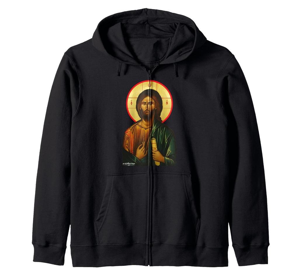 Jesus Christ Icon Greek Zip Hoodie