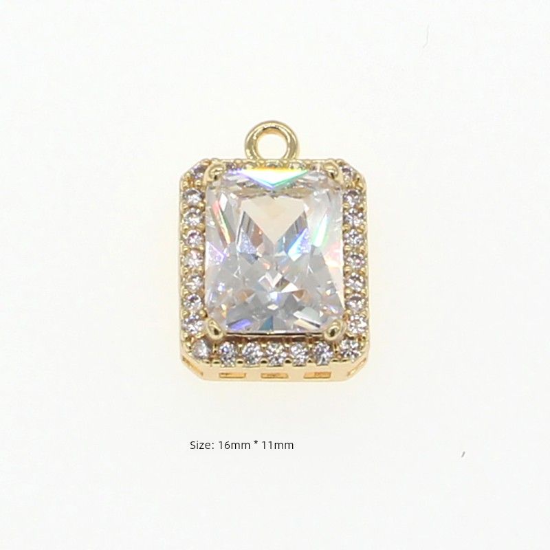 

DIY Dongxia Natural Zircon Micro Rhinestone Square Jewelry Full drilling White zircon single crane(D127)