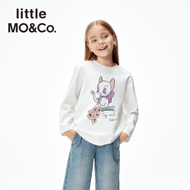 little MO&Co. Tom and Jerry Collaboration Girls  Antibacterial Long-Sleeve Cotton T-Shirt 120