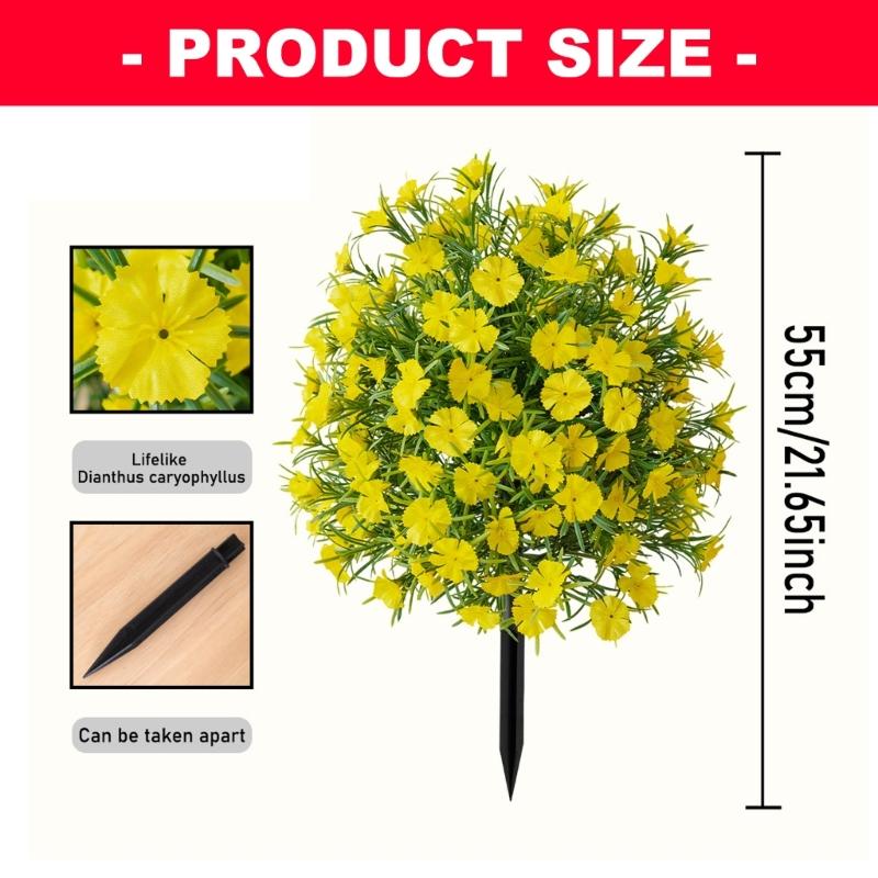 Realistic Artificial Ground Flower Plastic Floral Stake For Garden Wedding Photography And Outdoor Party Decoration