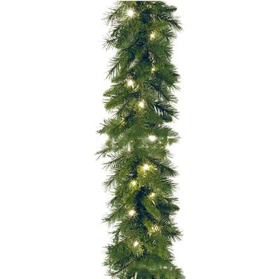 30 LED Lights Christmas Garland Green Pine Cone Berry Red Fruit Illuminated Rattan Bendable 180cm/6 Feet