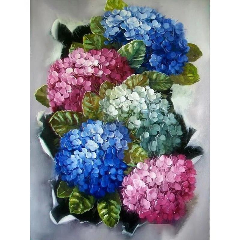 

5D DIY Алмазная живопись Четыре гортензии Бриллиантовая вышивка Полный Lay Cross Стежка Алмазная мозаика Главная Аксессуары Подарок