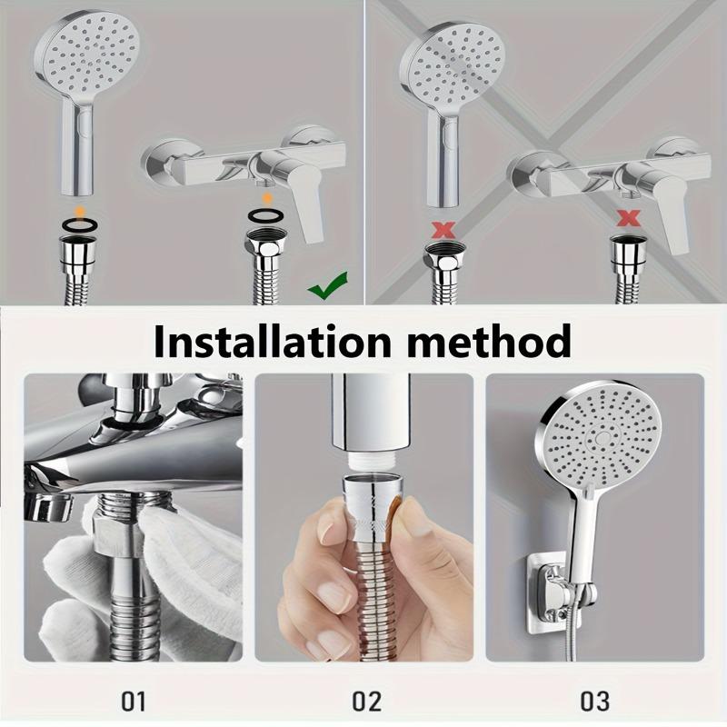 3/2/1.5m Shower Head Tube Flexible Stainless Steel Bathroom Water Head Shower Extension Pipe Encrypted Silver Hose HighQuality