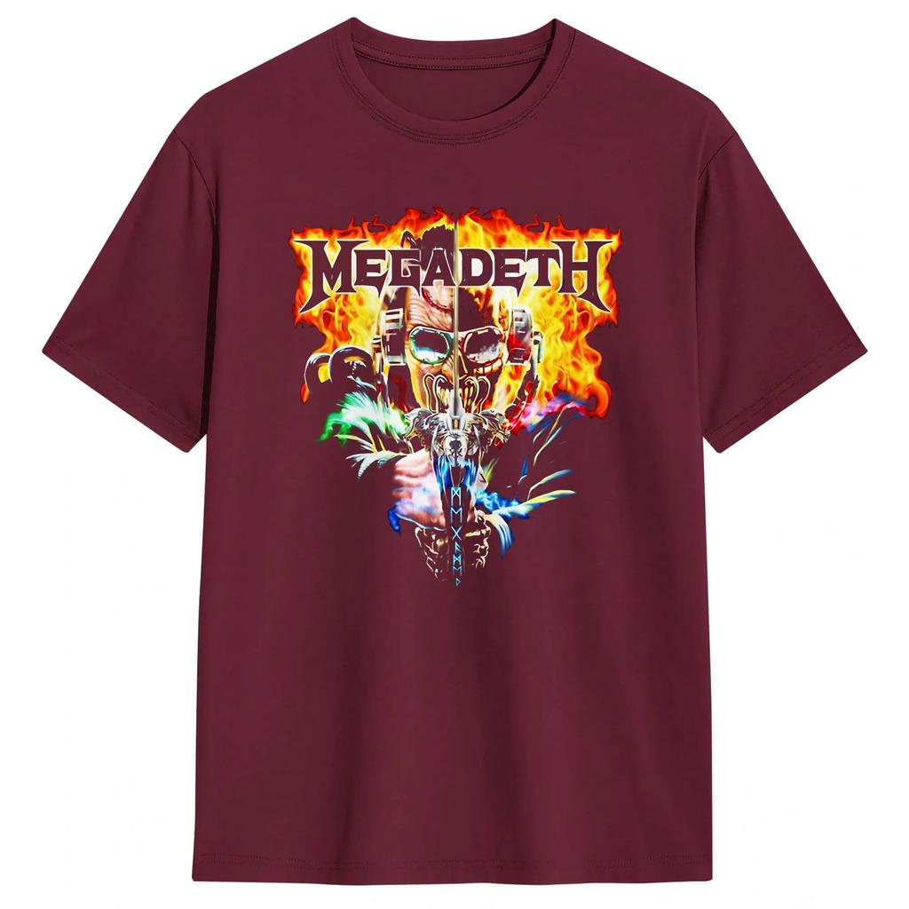 Vic Rattlehead Megadeths T Shirt Summer 100 Cotton TShirts For Unisex Popular Custom Logo Tee Shirt ShortSleeve Y2K Basic Tees