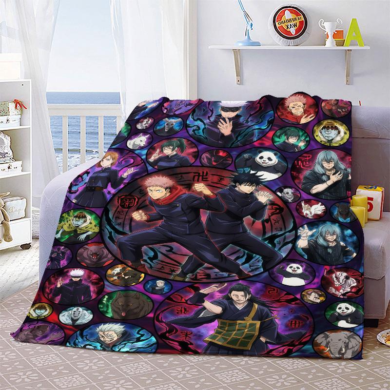 Jujutsu Kaisen Cozy Blanket Flannel Throw Soft Warm Lightweight Sofa Bed Blanket Home Decor -QJY