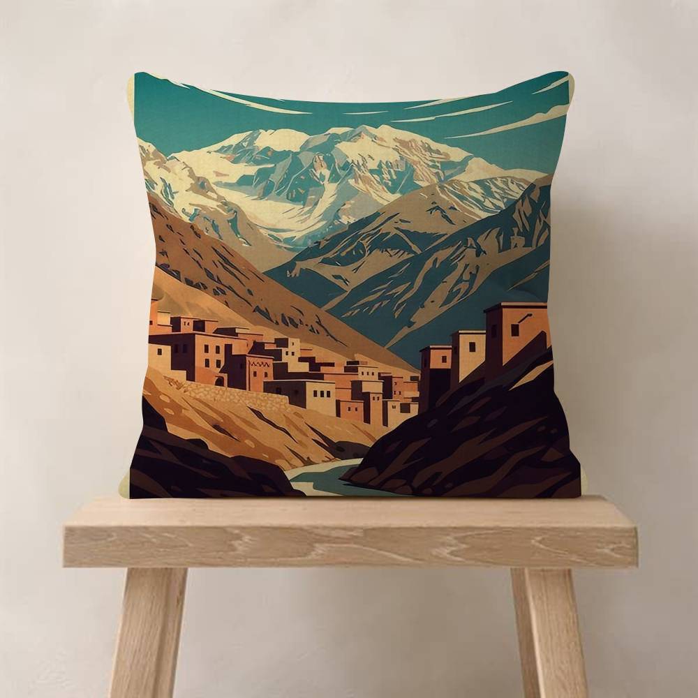 

Abstract Ring Art Retro Travel Pillow Cushion Cover Pillowcase Living Room Sofa Home Decor Customized 30x30 cm