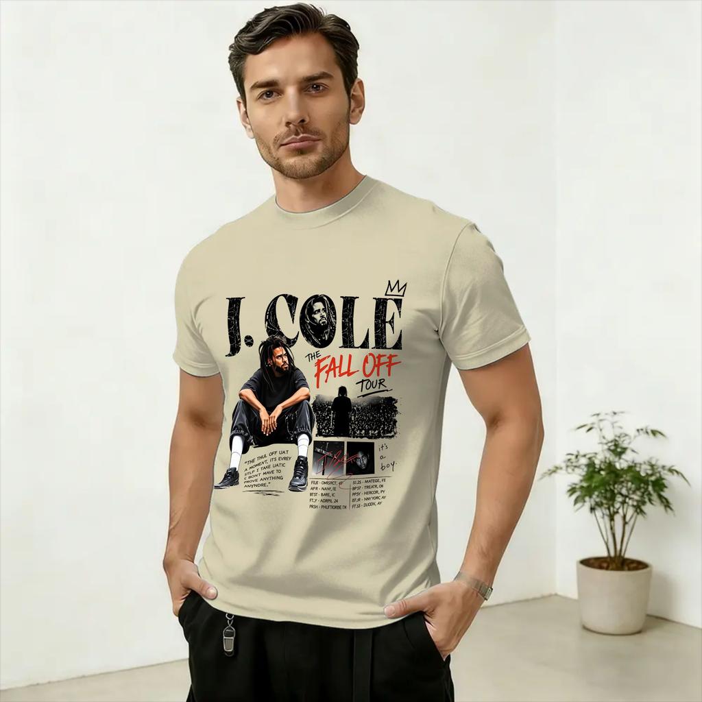 Oversized T Shirt Summer J Cole The Fall Off Tour 2026 TShirts Cotton Tee Shirt for Adult Y2K Classic Loose Short Sleeve Tops