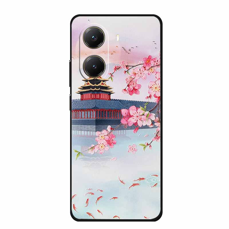 For Xiaomi POCO X7 Pro Case X7Pro 3D Relief Emboss Flowers Black Silicone Soft Back Cover Case For Redmi Turbo 4 Case Turbo4 Bag