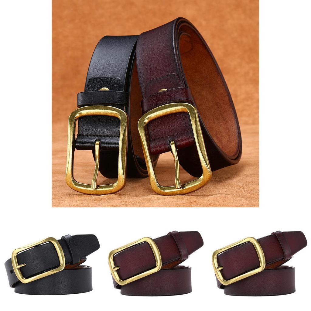 Genuine Leather Mens Belt With Two Layer Cowhide And Stylish Alloy Pin Buckle For Office Or Casual Outfits