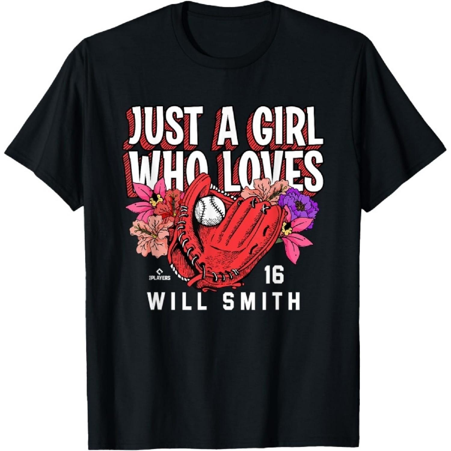 Just A Girl Who Loves Will Smith Los Angeles MLBPA T-Shirt1 XXXXXL разноцветный
