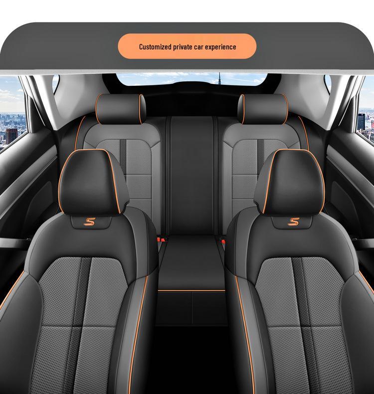 Bin Yue 5-Seater Perforated Leather Car Seat Cushion - All-Season Universal Fit