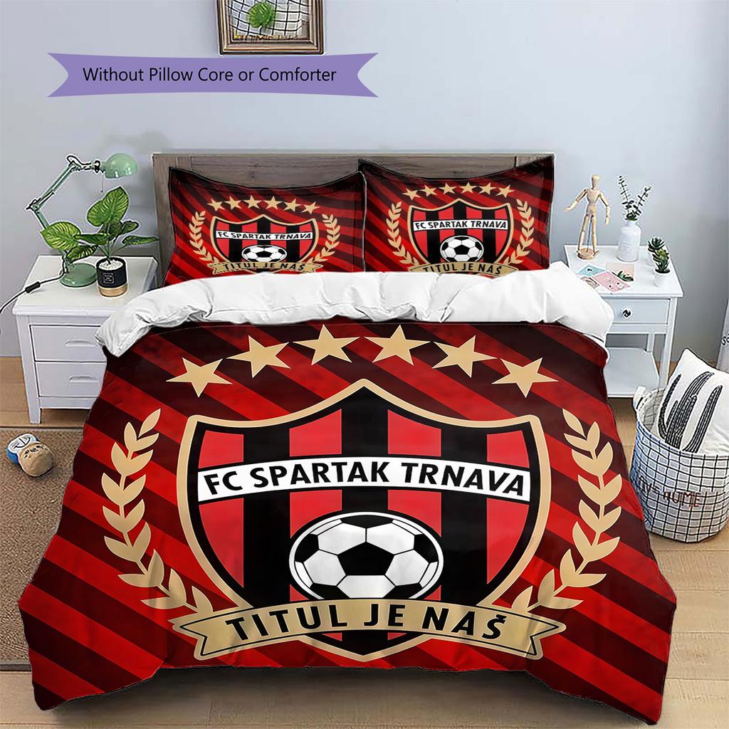 FC Spartak Trnava Pattern Bedding,Quilt Set Quilt Cover Pillowcase Home Birthday Gift(1 * duvet cover + 2 * pillowcase, without core)