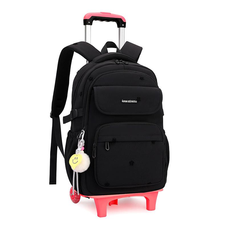 Zaino Scolastico per Bambine Borsa Scolastica con Trolley e Ruote Zaino a Ruote per Studenti Borsa per Libri per Bambini Zaini con Ruote
