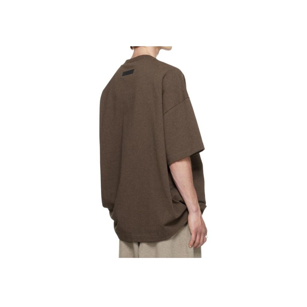 Fear of God Essentials Maglietta Pesante a Maniche Corte Heather Wood Uomo Top Marrone 125SU242002F
