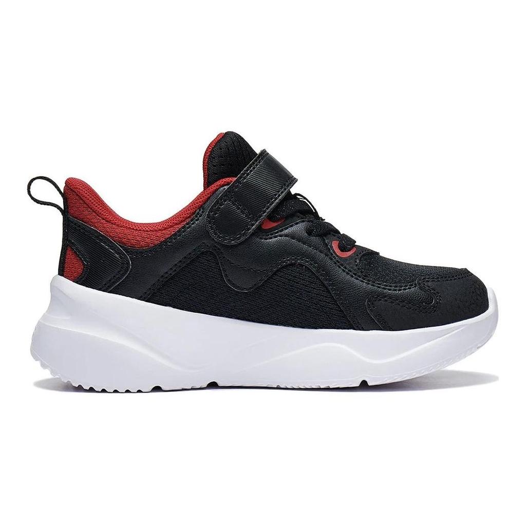 Li Ning Kids Fly V2 Comfortable Fashion Non-Slip Shock Absorption Low-Top Running Shoes Kids sneaker Black Red YKNT124-5