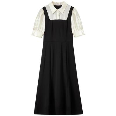 Elegant Design High-Waist Puff Sleeve Midi Dress