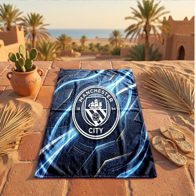Asciugamano da Spiaggia in Microfibra con Stampa Manchester City Asciugatura Rapida Assorbente Grande Asciugamano per Spiaggia Nuoto Viaggio