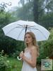 Transparent Clear Umbrella with Embossed Pattern - Stylish Rain Umbrella for Women and Men