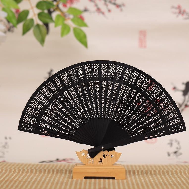 8-inch Colorful Scented Sandalwood Folding Fan - Imitation Sandalwood Gift Fan