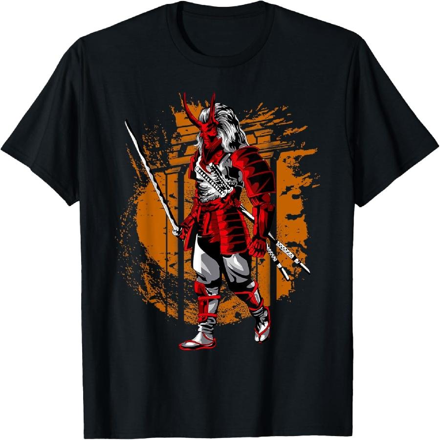 Demon Samurai _ Retro Vintage Japanese Art_Artwork Otaku T-Shirt S
