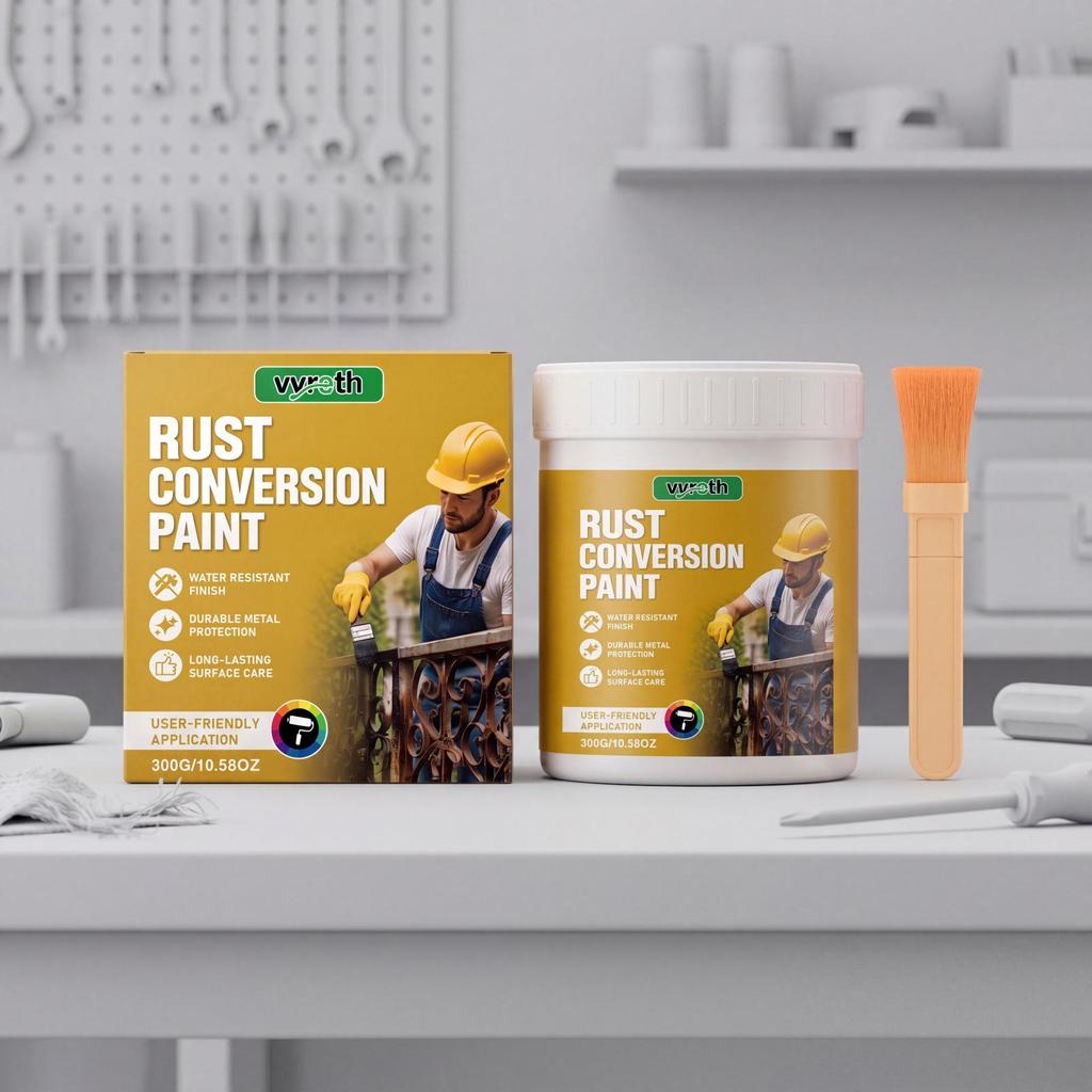 Vyreth Rust Converter Paint for Home Metal Doors & Railings - Easy Anti-Rust, Clean, Color-Changing All-in-One.