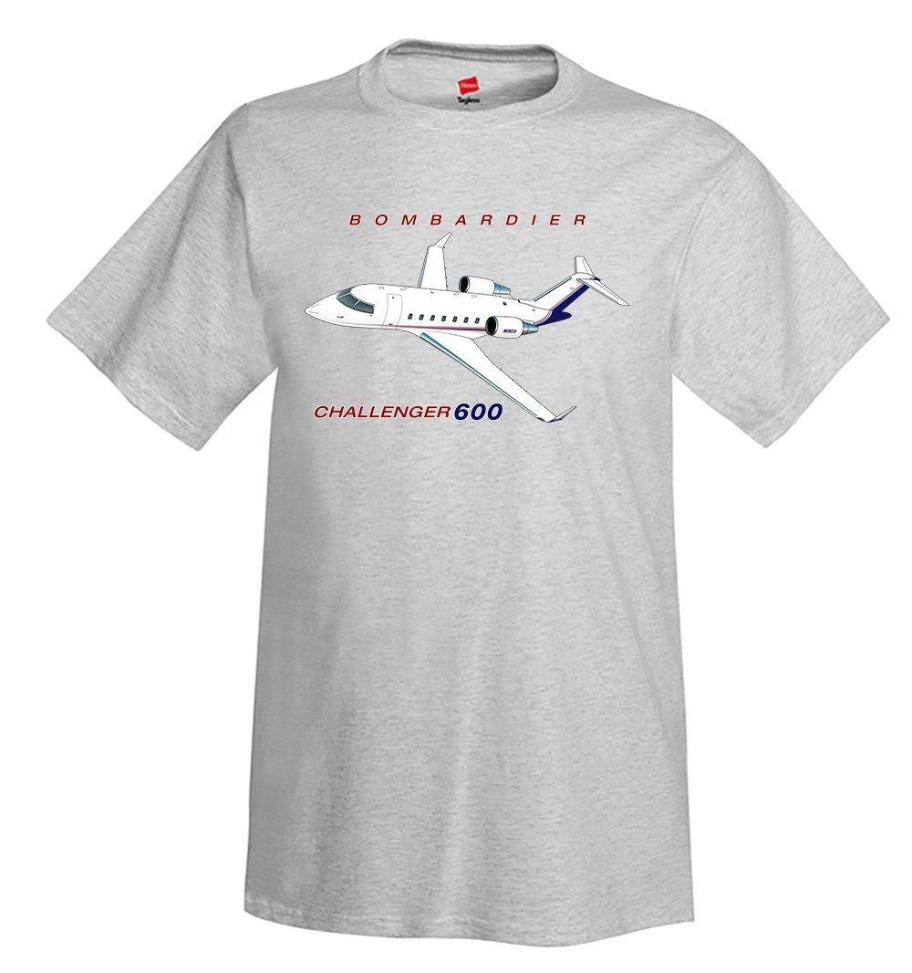 Bombardier Challenger 600 (Red/Blue) Airplane T-Shirt - Personalized w/ Your N# S
