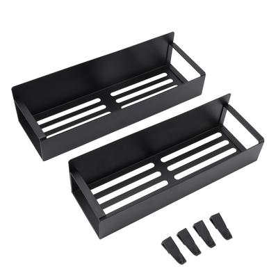 2PCS Magnetic Spice Rack for Refrigerator Strong Magnetic Shelf with 4 Removable Hooks for Holding