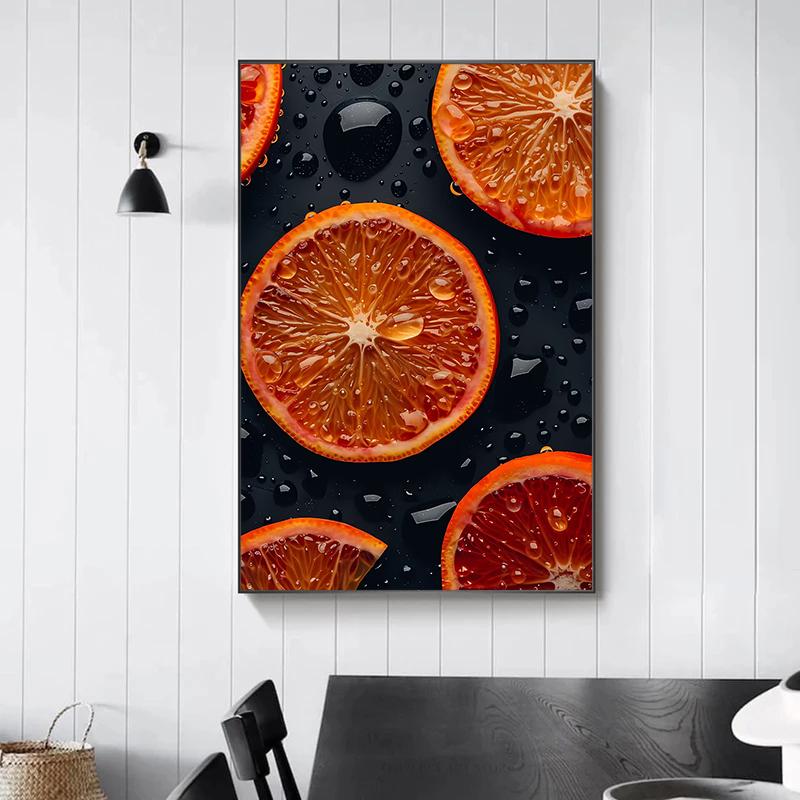 Interesting Sliced Fruits Such As Oranges Lemons And Grapefruits Art Poster Canvas Printed Mural Living Room Bedroom Home Decor
