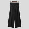 INCERUN Men High Wrap Waist Side Zip-up Casual Loose Wide Legs Pants Long Trousers