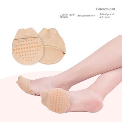 Women's Breathable Silicone Anti Slip Summer High Heels with Front Foot Socks, Half Foot Socks, Invisible