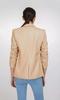 Button Party Beige Stylish Women Classic Blazer Real Lambskin Leather Genuine