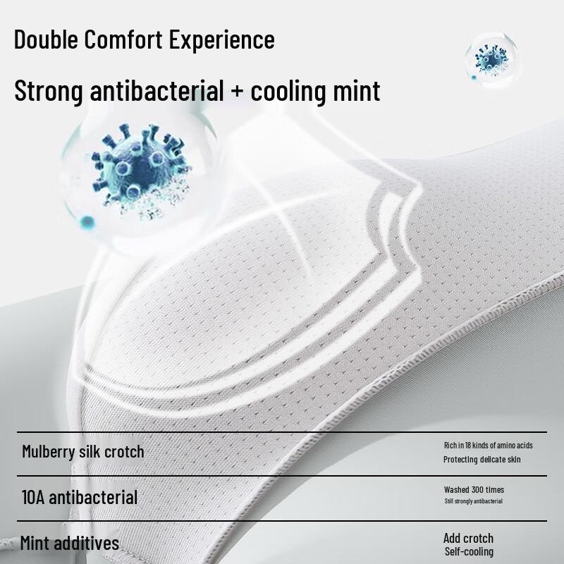 Maoren Men's Mint Cool Ice Silk Boxer Briefs (3-Pack)