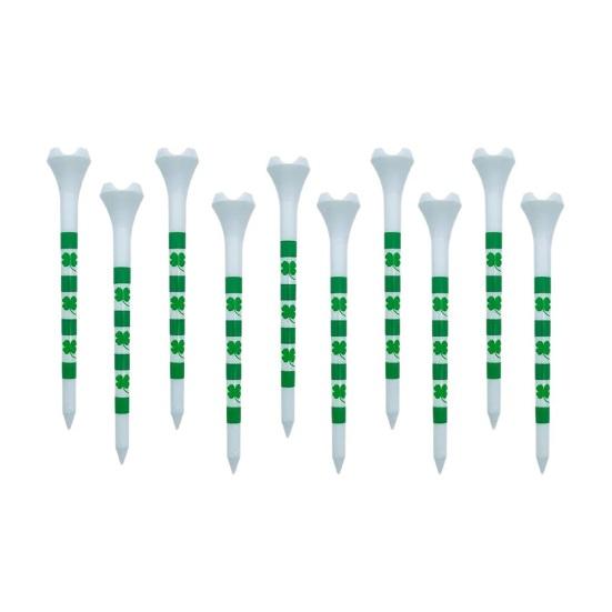 10 Pcs Plastic Golf Tees 3-1/4 Inch Four Leaf Clover Unbreakable Golf Tees To Minimize Friction Side Spin