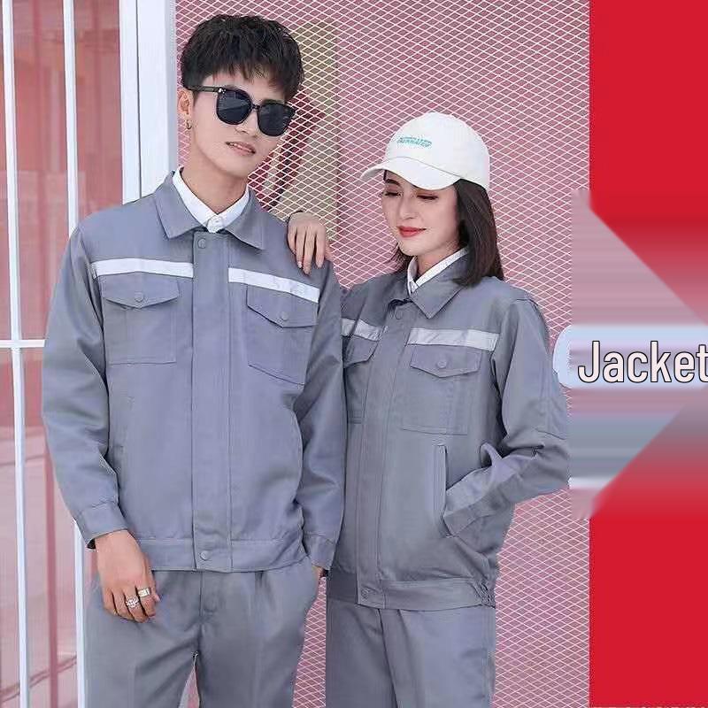 Men's Reflective Long-Sleeve Workwear Set - Durable Auto Repair Attire for Spring & Autumn