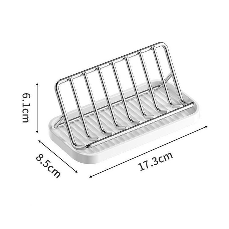Stainless Steel Soap Rack Kitchen Bathroom Sink Shelf W Drainage Tray Rust-resistant Saver Basket For Kitchen Bathroom Accessory