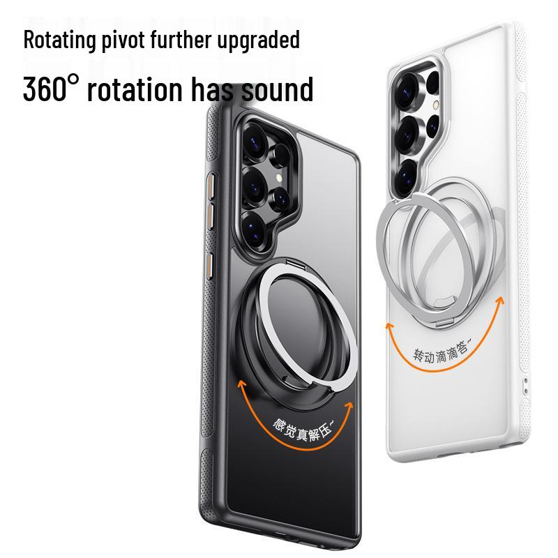 Samsung S26 Ultra Magnetische Handyhülle mit drehbarem Ständer und transparenter Abdeckung für S25 Plus