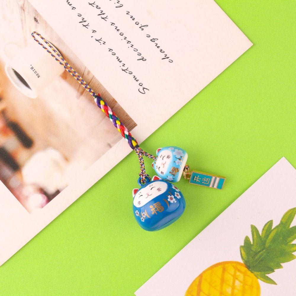 Phone Lanyard Cartoon Key Charm Zinc Zinc Alloy Lucky Cat Pendant Sweet Maneki Neko Key Chain  Girls