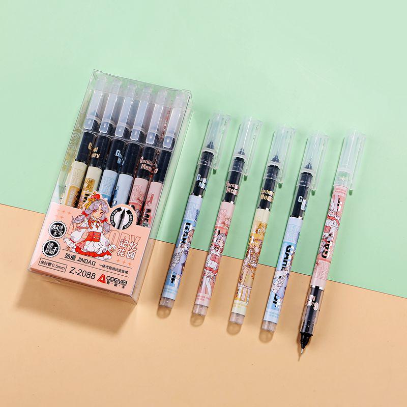 

Cartoon High-Capacity Liquid Rollerball Pen - 0.5mm Needle Tip 1 box (12 pens)
