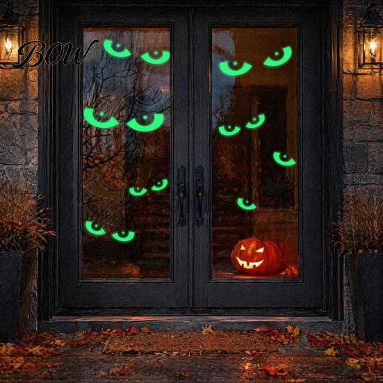 Removable PVC Wall Stickers Halloween Glow in The Dark Stickers, Luminous Ghost Hand And Bat Waterproof Secret Room Decor Decals, Horror Theme