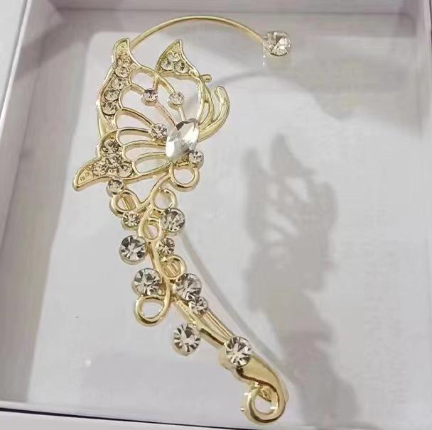 

Циркониевые серьги-каффы в виде бабочек: Полый дизайн без проколов для женщин