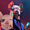 Halloween-Brille mit Schweinskopf-Motiv, rauchende Schweinskopfmaske, Hacker-Schweinskopfmaske aus Latex