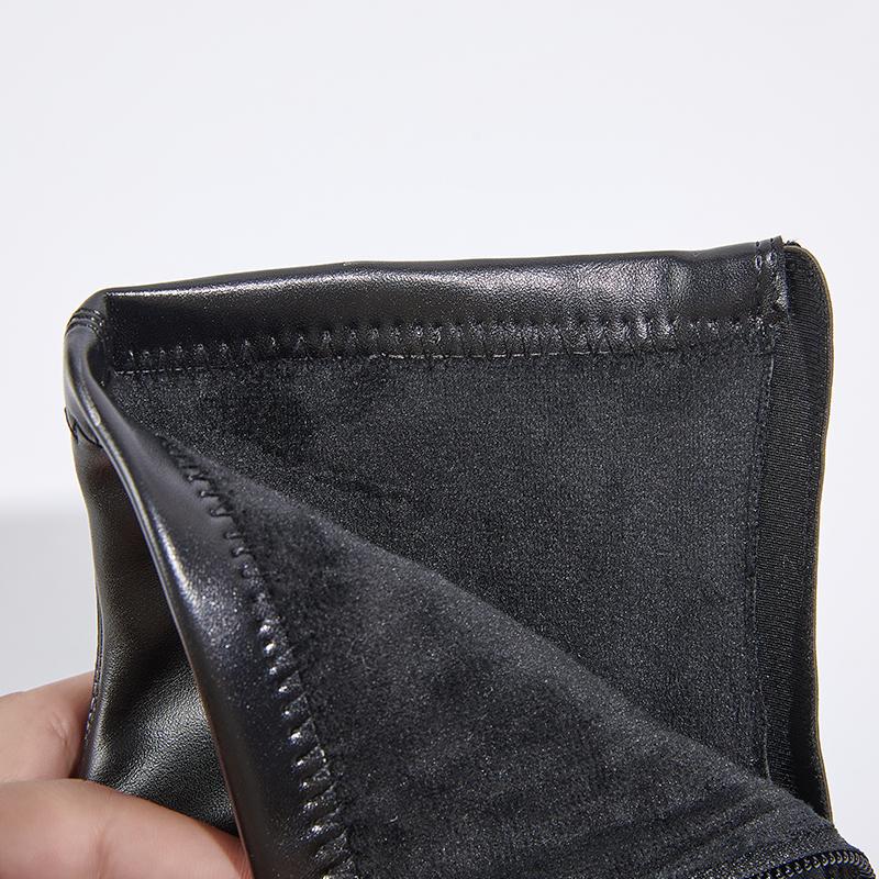 Fashion 8cm Chunky Platform Boots Womens High Heels Winter Warm Ankle Boots Casual Back Zipper Wedges Creepers Black Ladies Boots