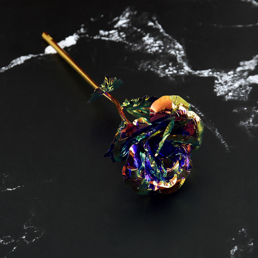 24K Blattgold Rose Blume Kreatives Geschenk Simulierte Blume Valentinstagsgeschenk Einzelne Vergoldete Rose Bouquet Box Heimdeko