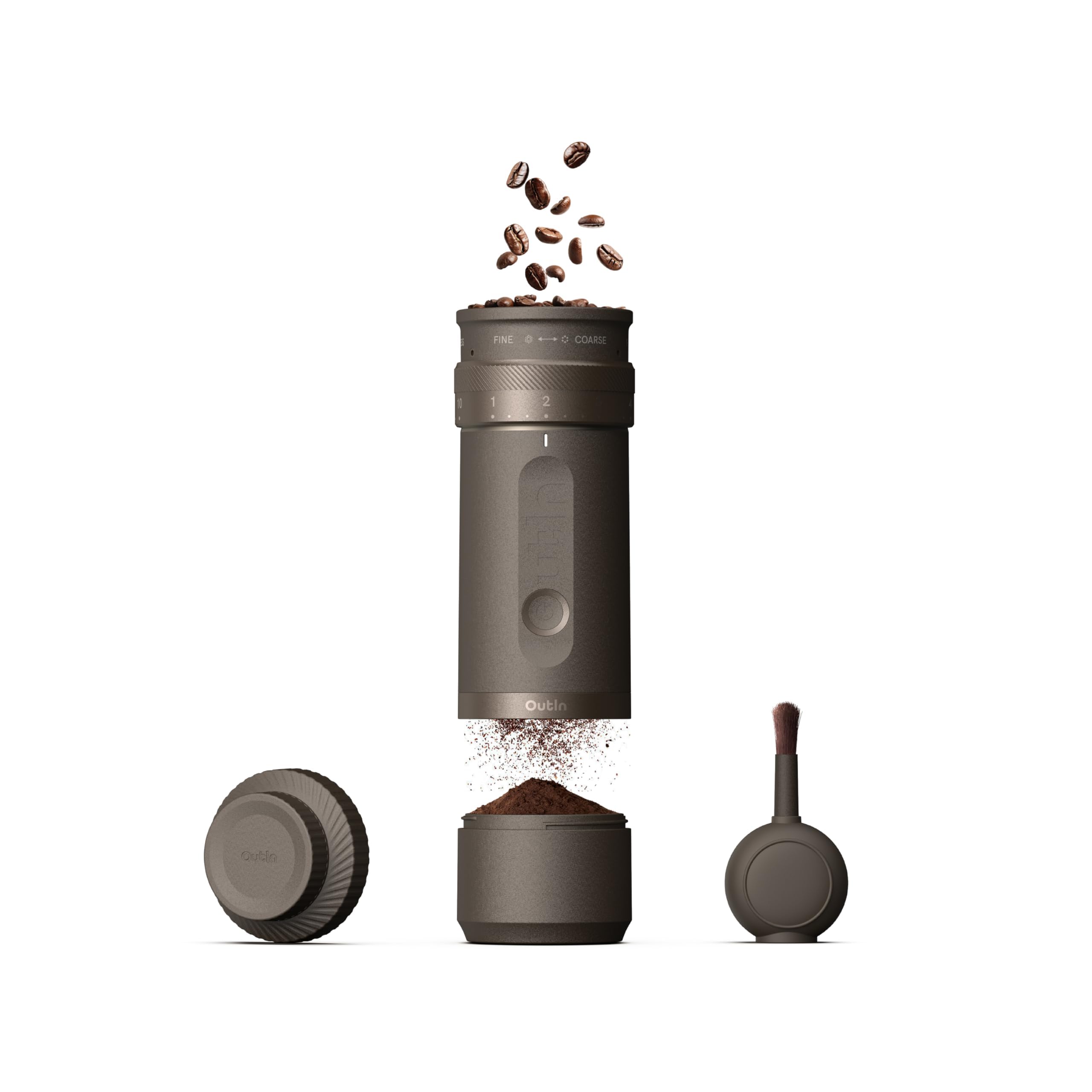 

OutIn Fino Portable Electric Coffee 28 Precise Grind Fast Burr Coffee Grinder with and Adjustable Coffee Bean Braun Grinder, Settings, Charging,