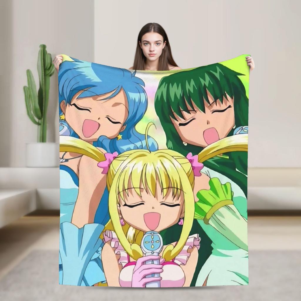 Mermaid Melody Pichi Pichi Pitch Flannel Blanket Winter  Warm Throw Blanket for Kids Couch Chair Funny Bedspread Sofa Bed Cover