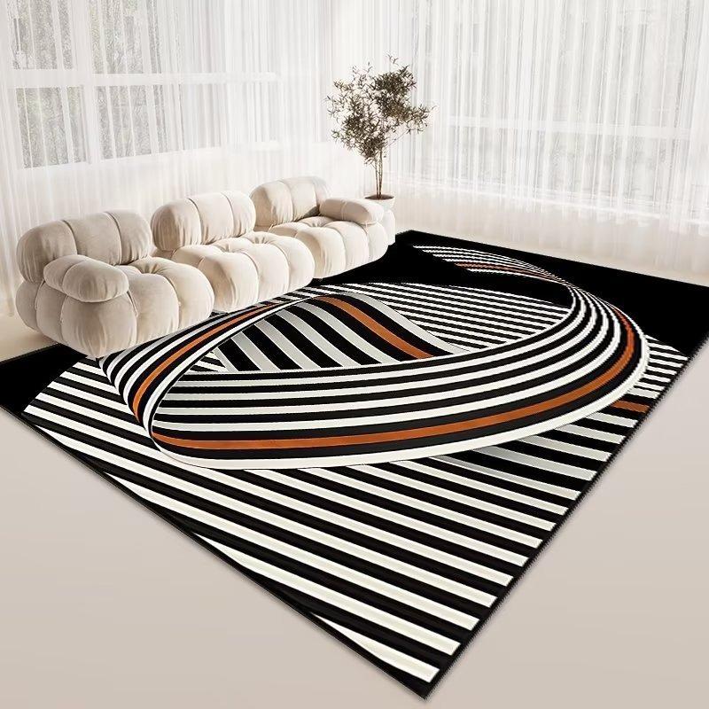 Modern Geometric Art Living Room Carpet Unique Abstract Design Indoor Rug Stylish Floor Mat for Living Room Home Decor