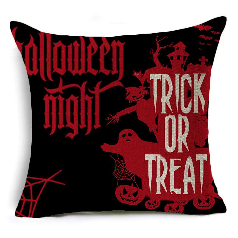 New Halloween Pumpkin Festival Festive Linen Pillow Case Home Sofa Cushion Car Pillow Case Gift