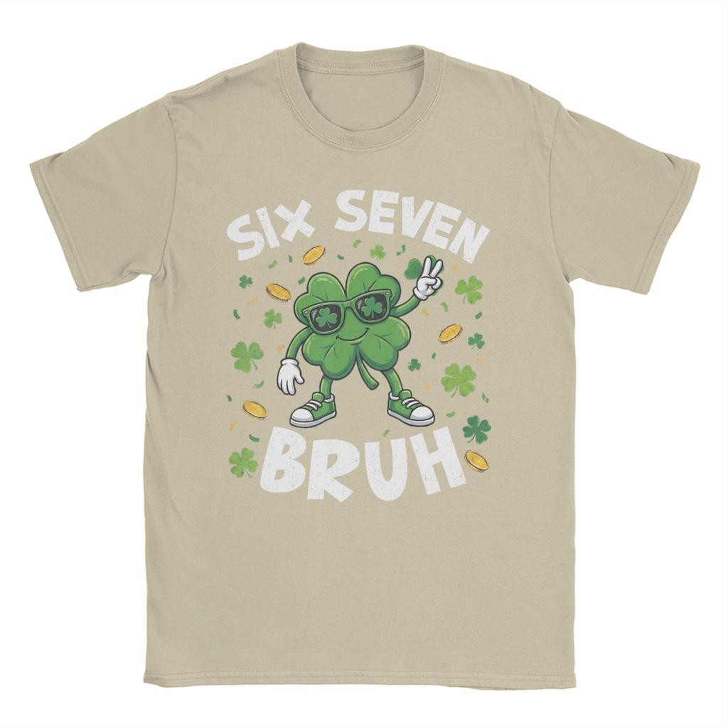 Funny Meme Six Seven Bruh St Patricks DayTShirt Summer Cotton T Shirts Unisex Fashion Tshirt Short Sleeves