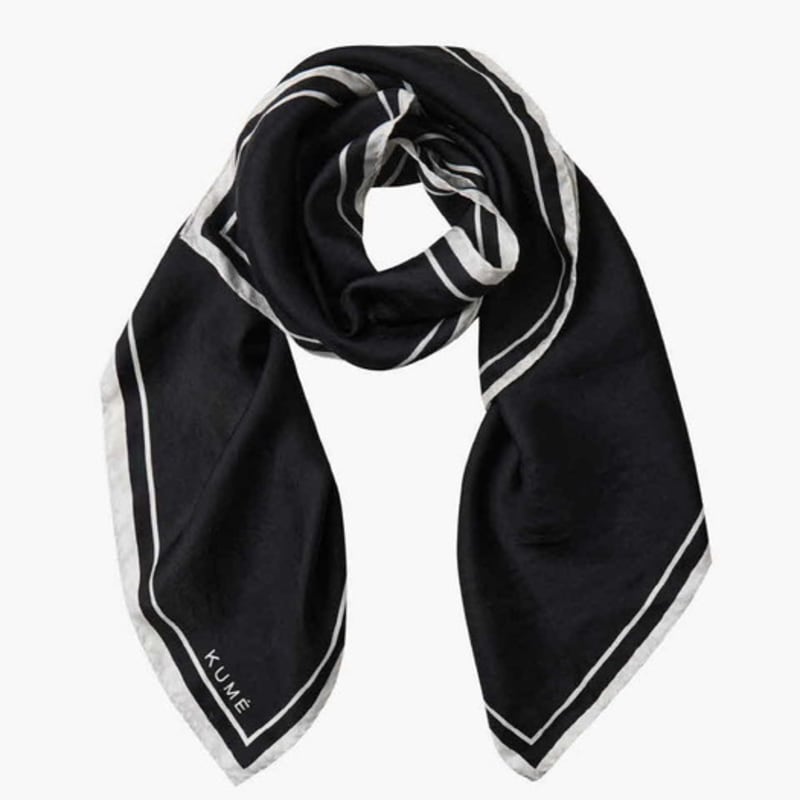 KUME KUME Classic Silk Scarf, Black