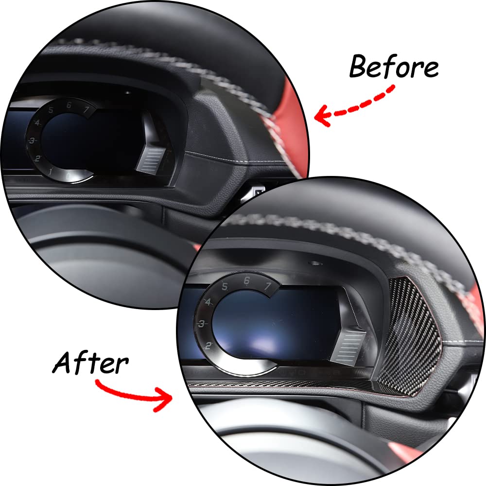 DIYUCAR Compatible with Toyota Supra GR A90 A91 MK5 Dashboard Decorative Panel Decorative Panel Frame Cover Stylish Set Made of Soft Carbon Fiber